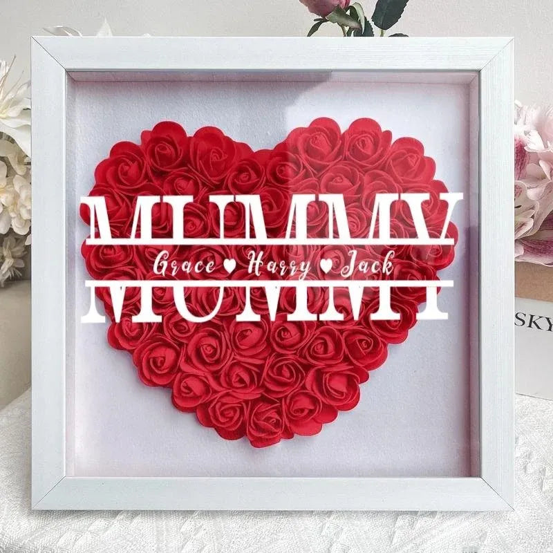 Coffret cadeau avec monogramme en forme de cœur pour maman