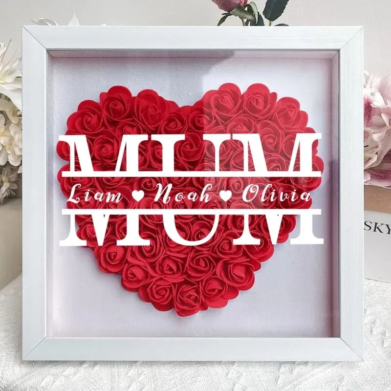Coffret cadeau avec monogramme en forme de cœur pour maman