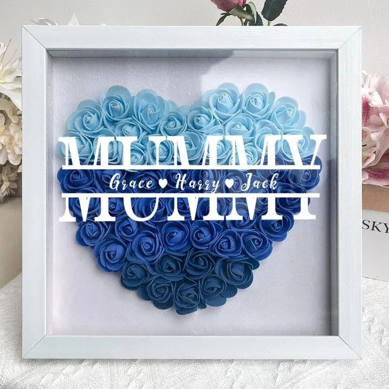Coffret cadeau avec monogramme en forme de cœur pour maman