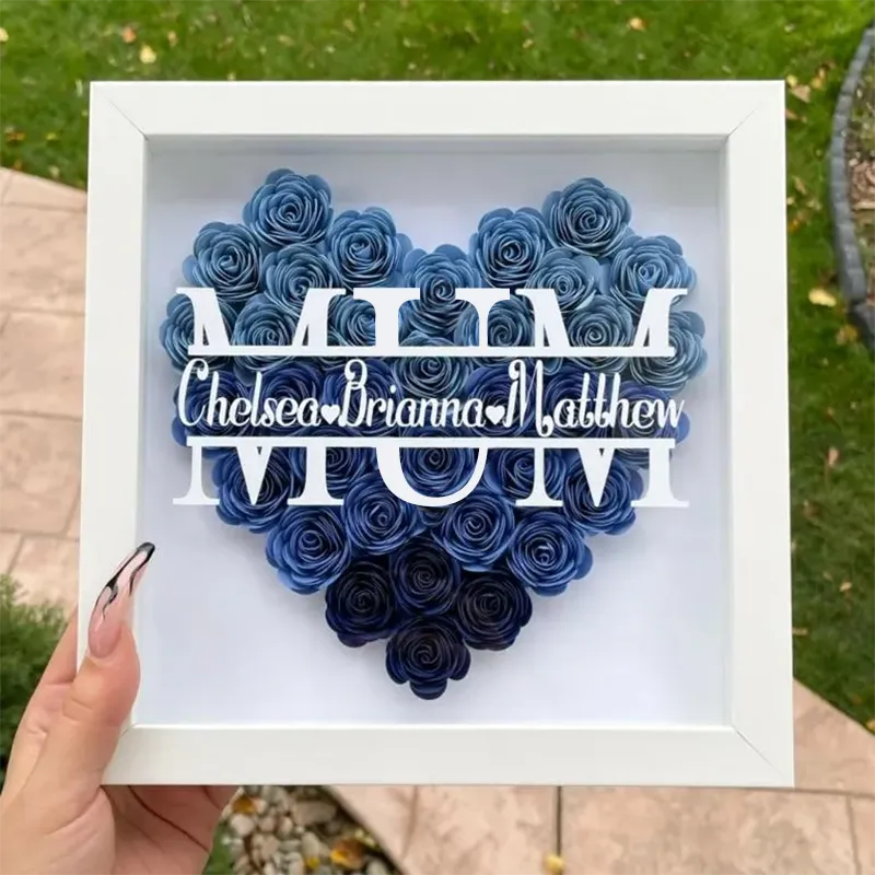 Coffret cadeau avec monogramme en forme de cœur pour maman