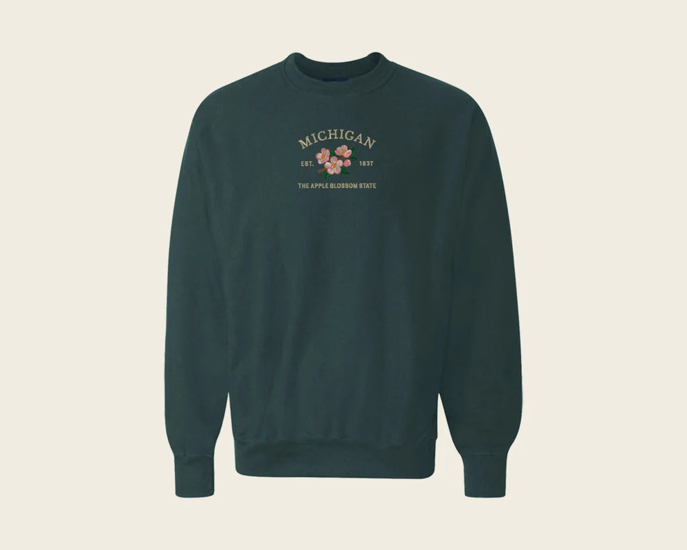 Sweat-shirt brodé personnalisé avec fleur d'État