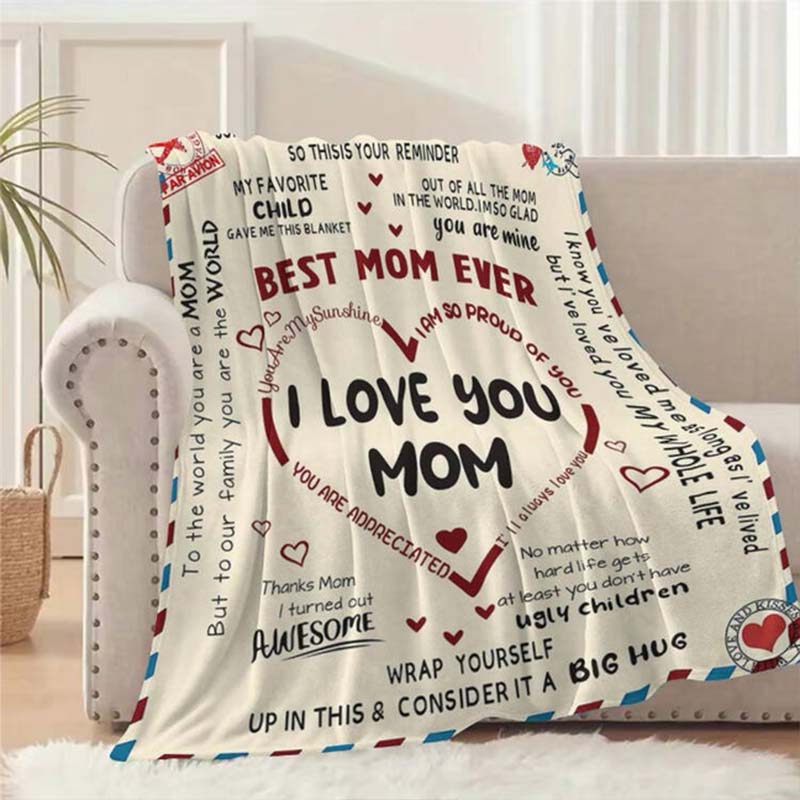 Letter To Mom Pattern Blanket Besties Gift Fleece Blanket