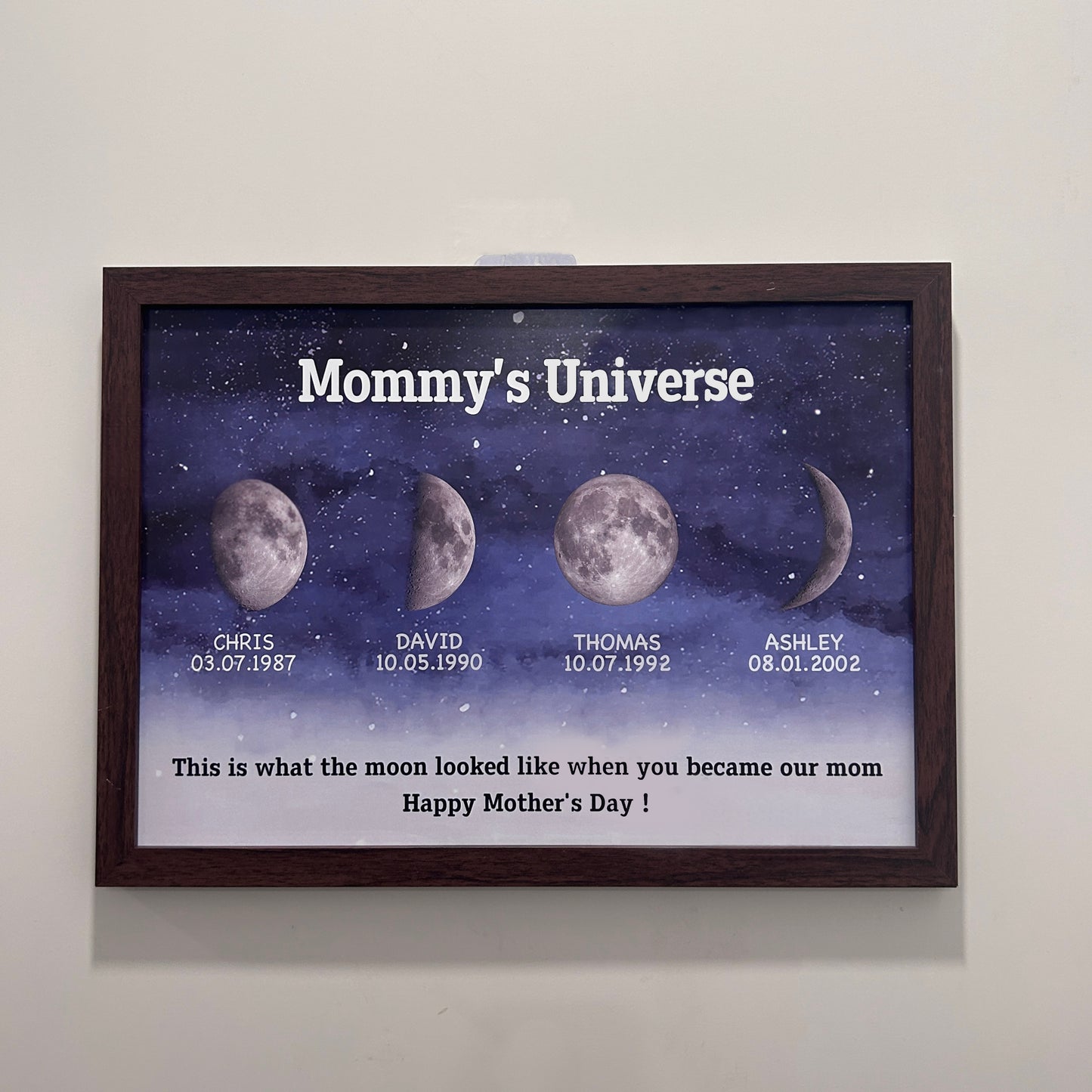 Starry Night Customize Birth Moon Frame Mother's Day Gift