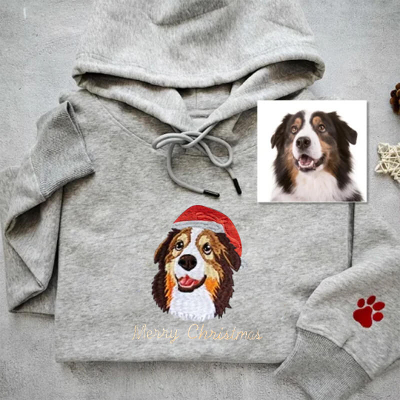 Sweat-shirt brodé personnalisé avec portraits d'animaux