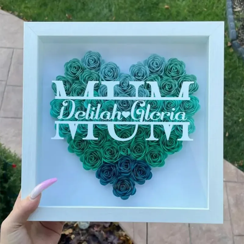 Coffret cadeau avec monogramme en forme de cœur pour maman