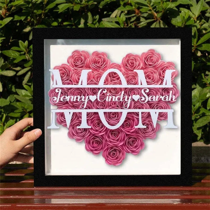Coffret cadeau avec monogramme en forme de cœur pour maman