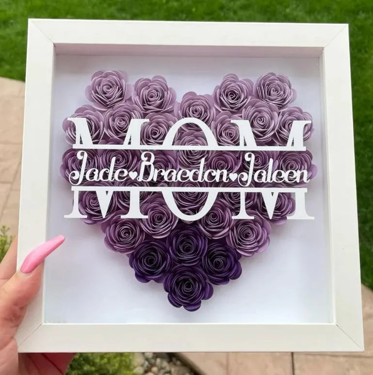Coffret cadeau avec monogramme en forme de cœur pour maman