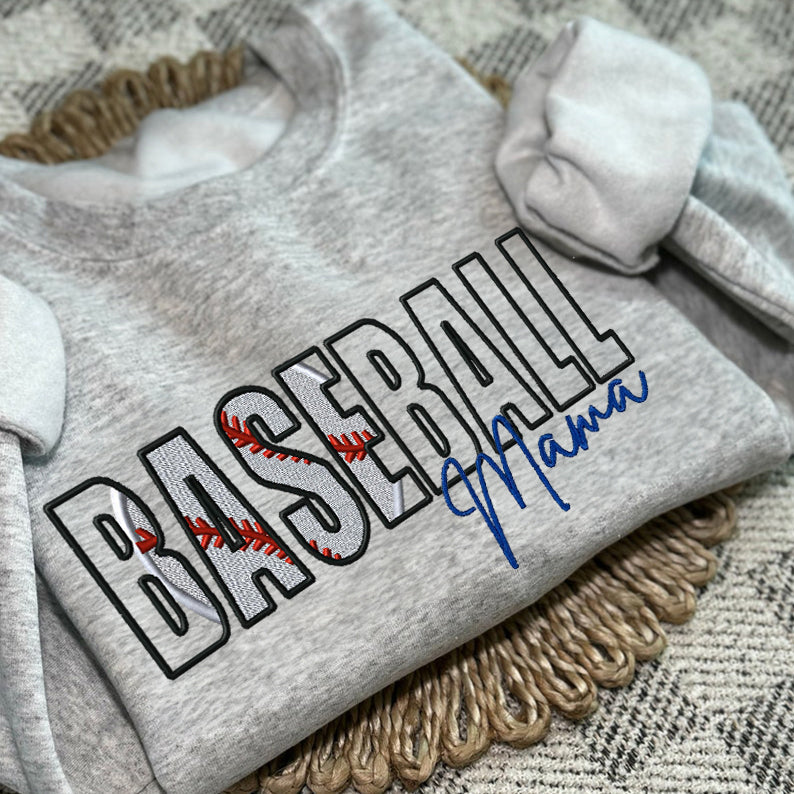 Custom Sports Embroidered Mama/Mom/Nana Sweatshirt
