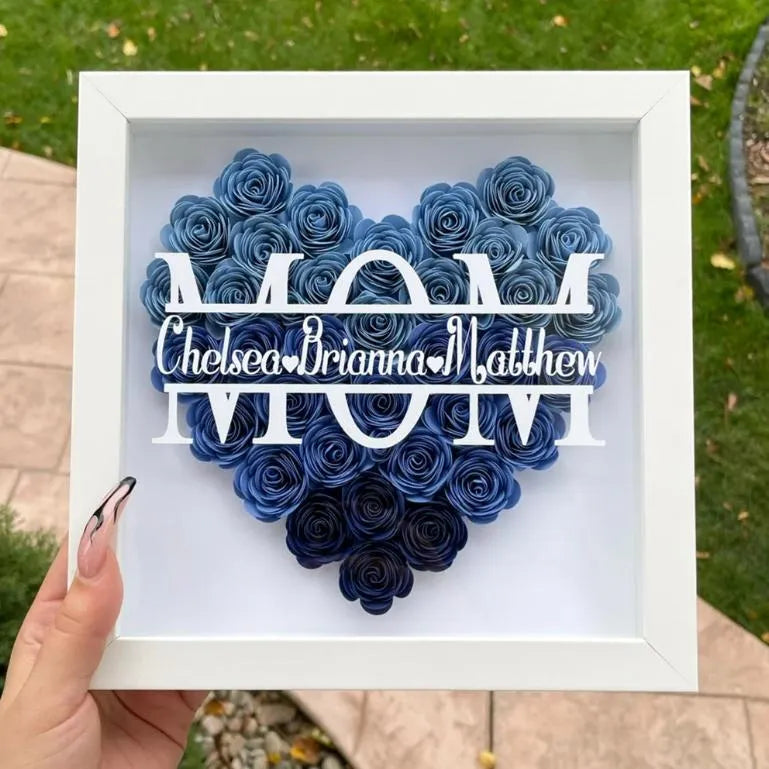 Coffret cadeau avec monogramme en forme de cœur pour maman