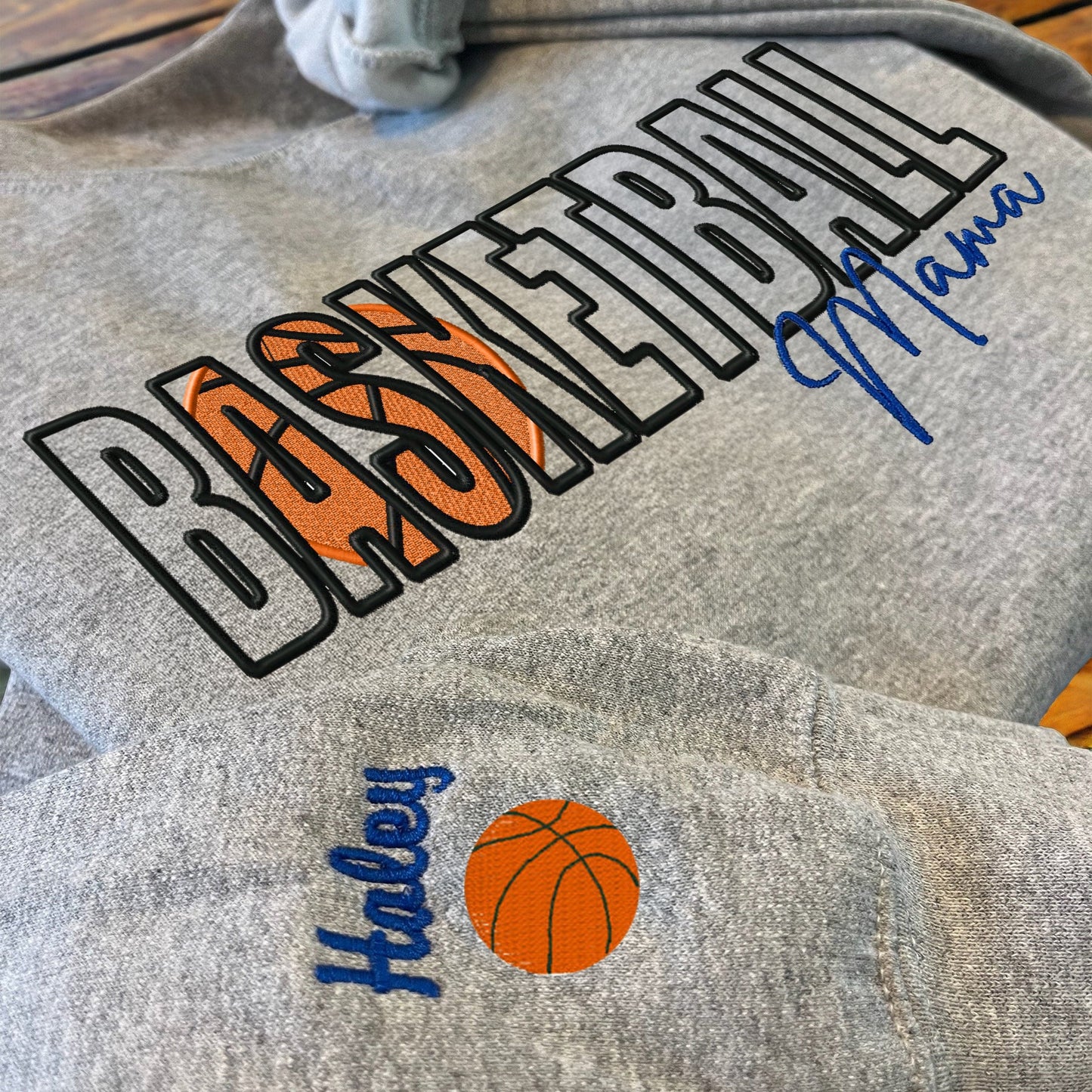 Custom Sports Embroidered Mama/Mom/Nana Sweatshirt