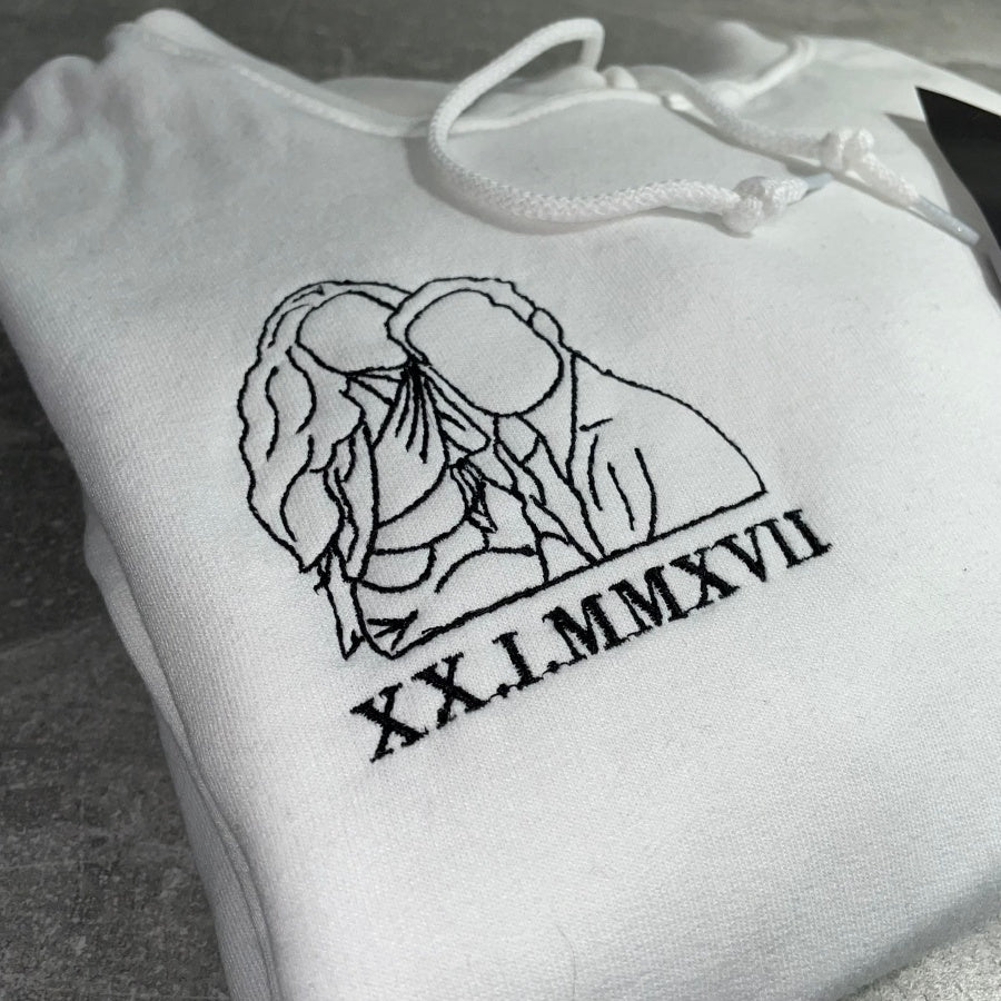 Sweat-shirt personnalisé brodé avec chiffres romains