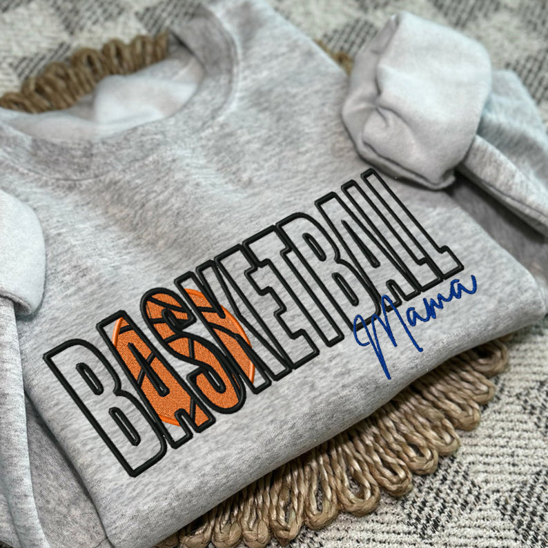 Custom Sports Embroidered Mama/Mom/Nana Sweatshirt