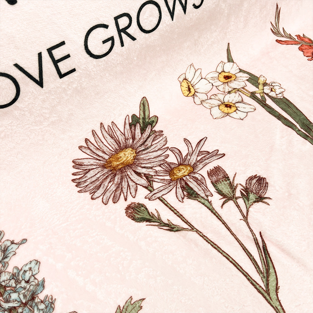 Mom's Garden Love Grows Here Customized Blanket
