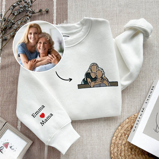 Chemise brodée avec portrait photo personnalisé