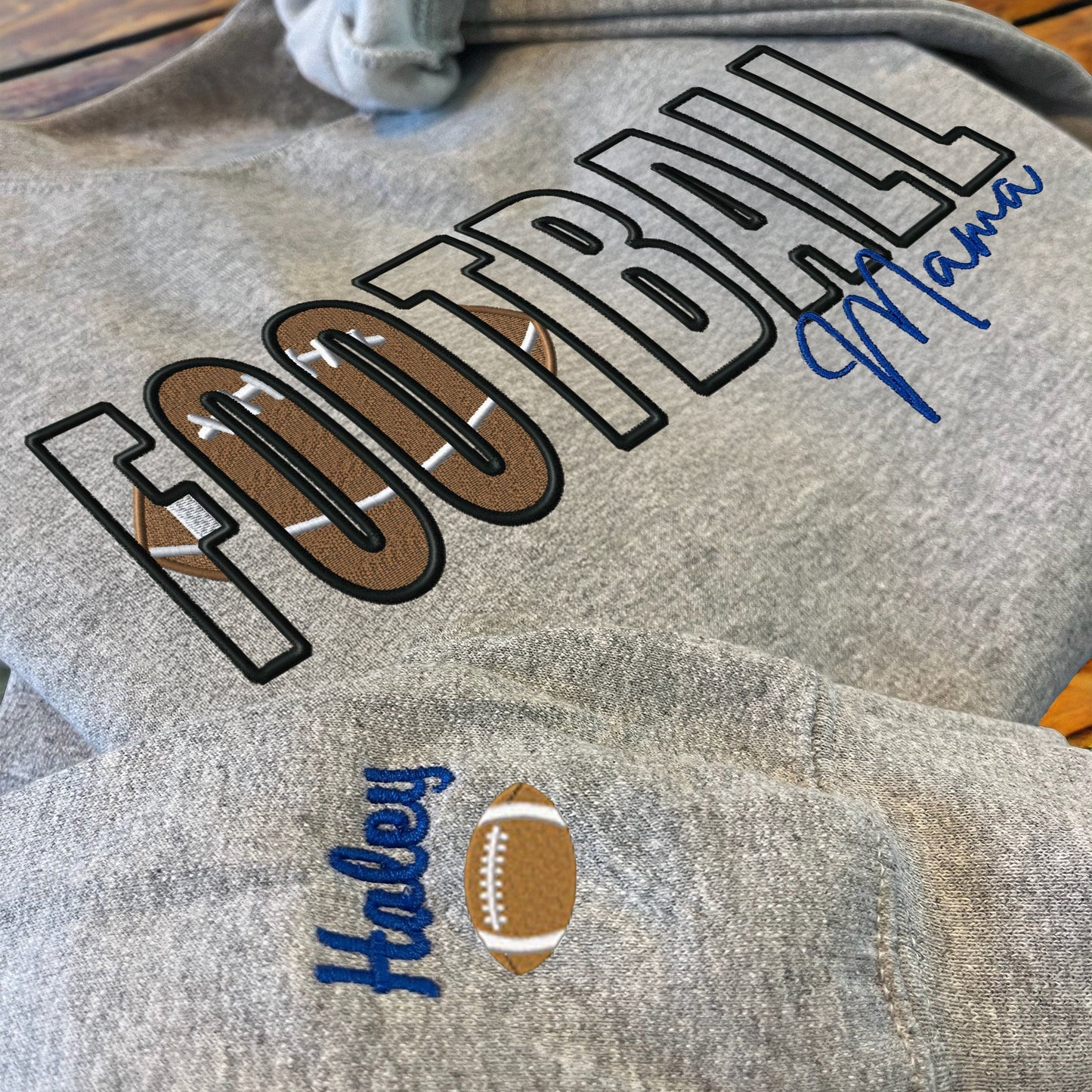 Custom Sports Embroidered Mama/Mom/Nana Sweatshirt