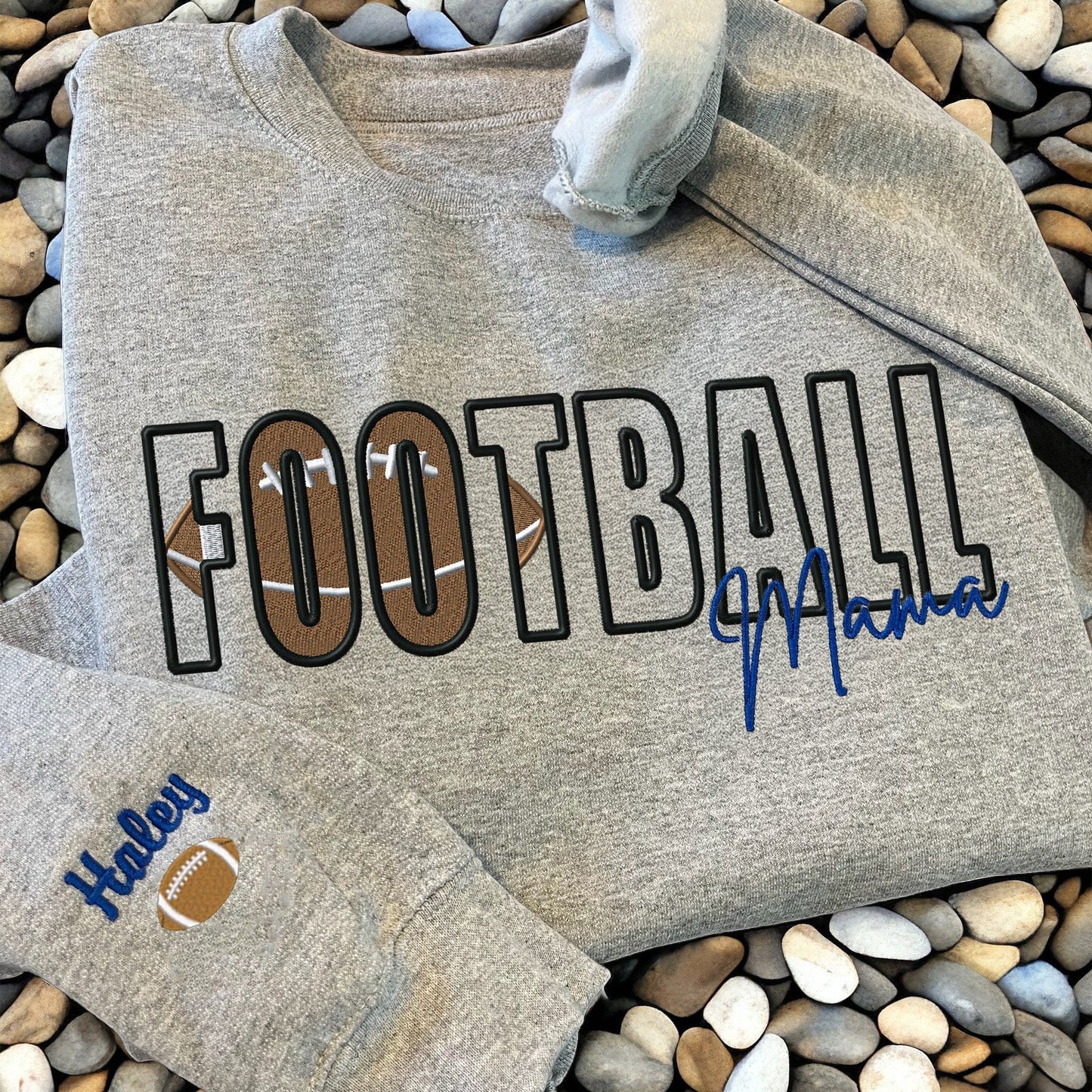 Custom Sports Embroidered Mama/Mom/Nana Sweatshirt