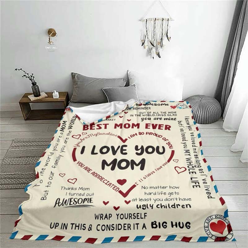 Letter To Mom Pattern Blanket Besties Gift Fleece Blanket