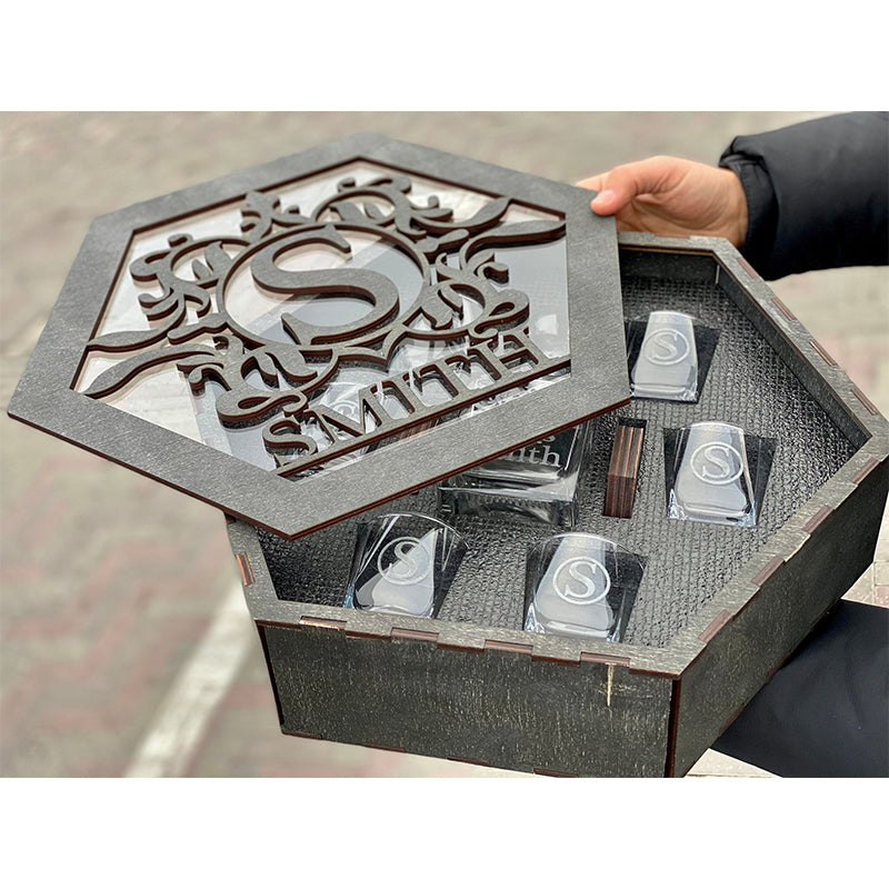 Coffret carafe à whisky, cadeau personnalisé, whisky bourbon, cadeau de Noël