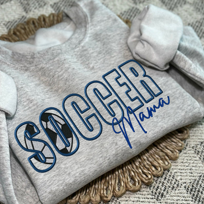 Custom Sports Embroidered Mama/Mom/Nana Sweatshirt