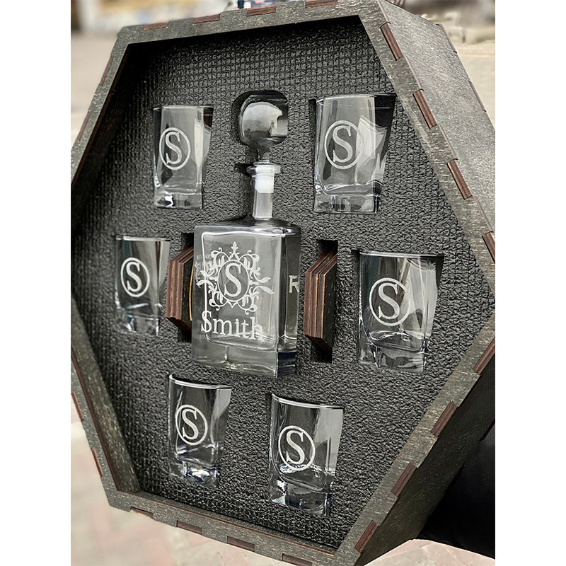 Coffret carafe à whisky, cadeau personnalisé, whisky bourbon, cadeau de Noël