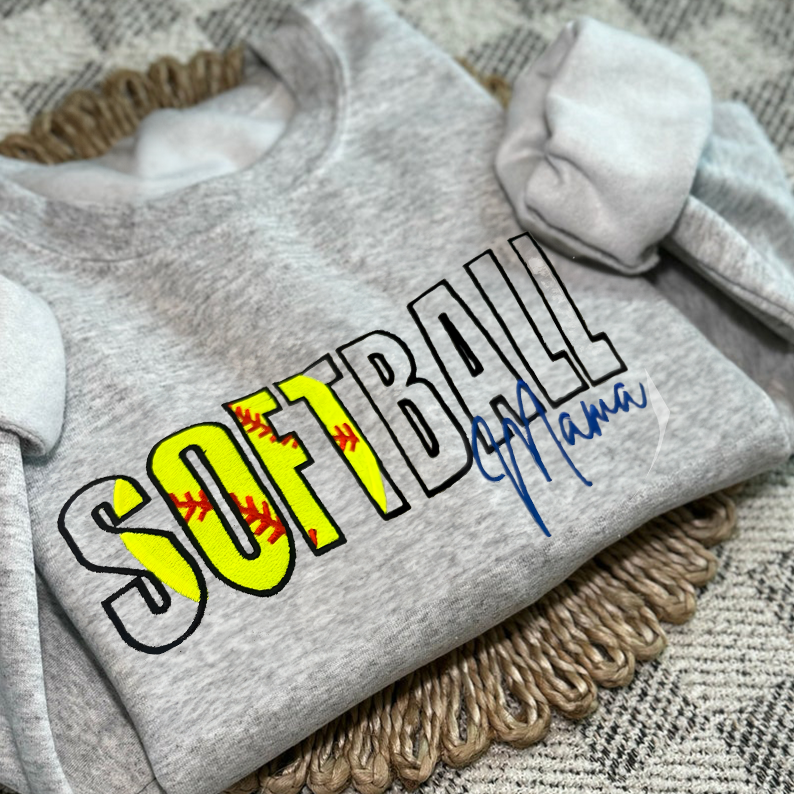Custom Sports Embroidered Mama/Mom/Nana Sweatshirt
