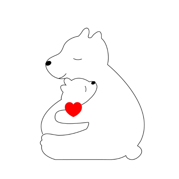 Famille d'ours en bois