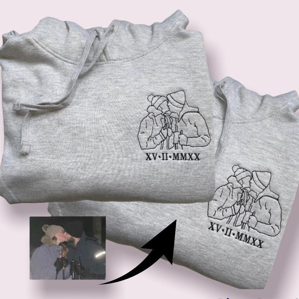 Sweat-shirt personnalisé brodé avec chiffres romains