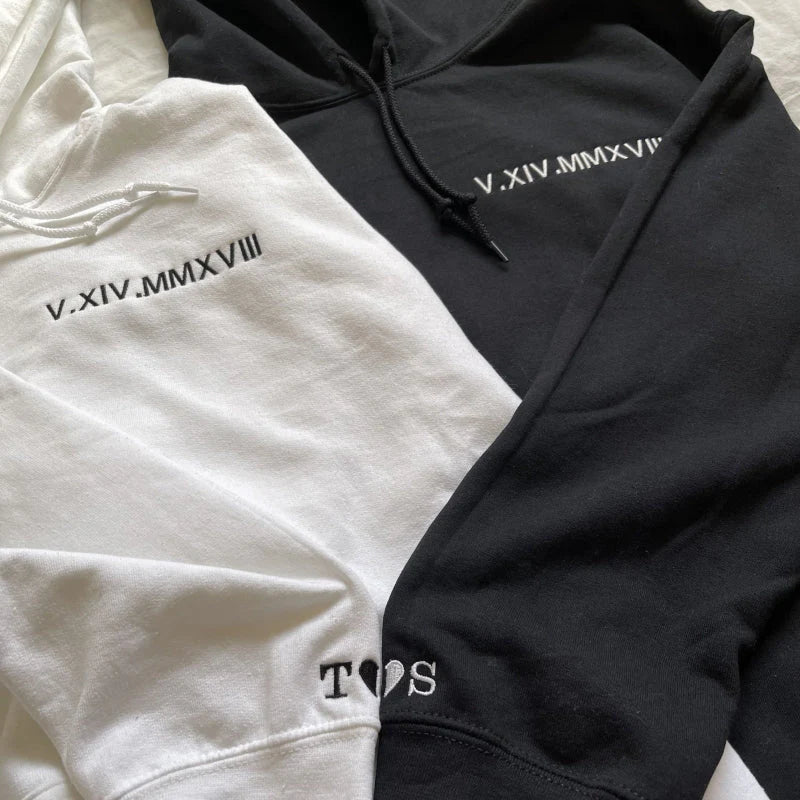 Custom Embroidered Roman Numerals Unisex Sweatshirt/Hoodie/T-shirt