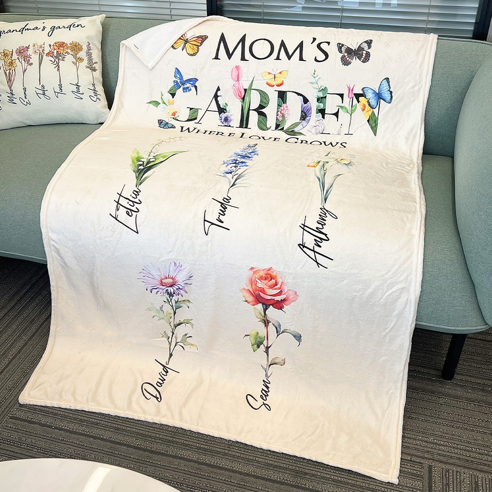 2025NEW🌟Mom's Garden Where Love Grows Customized Blanket Butterfly