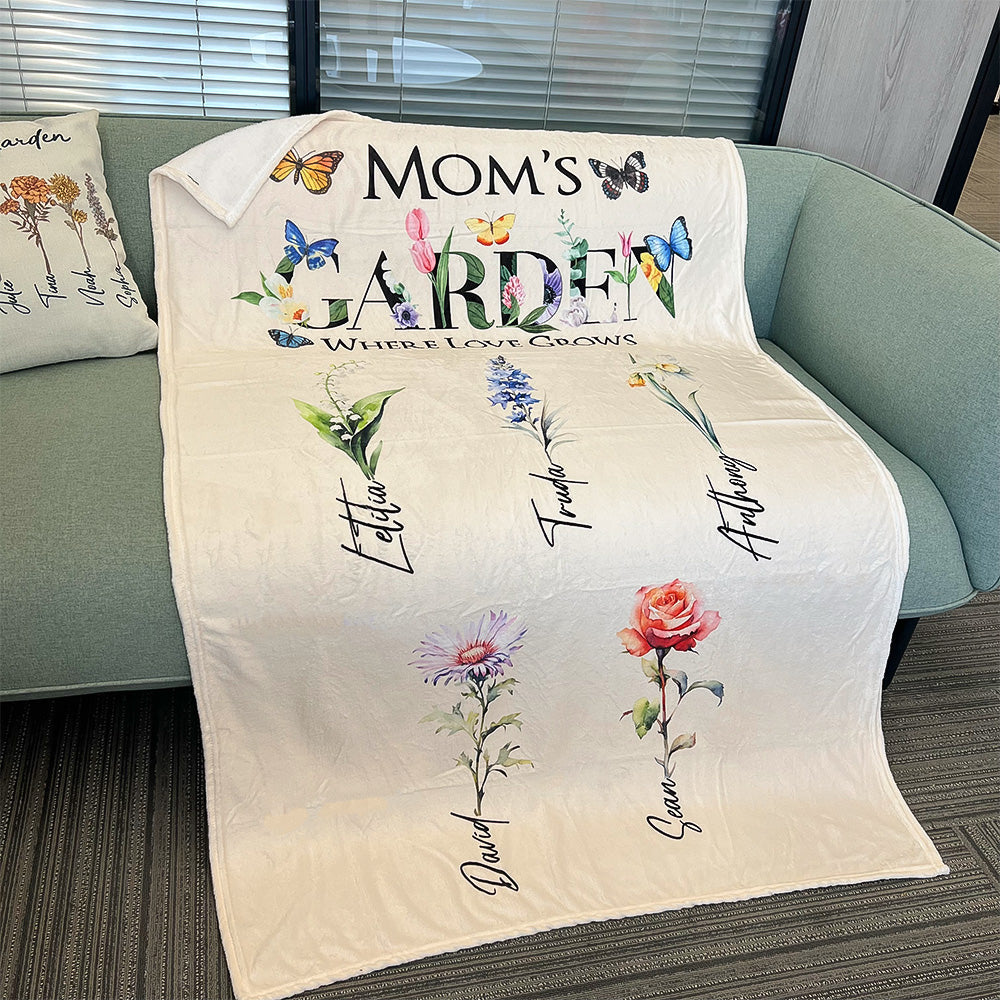 2025NEW🌟Mom's Garden Where Love Grows Customized Blanket Butterfly