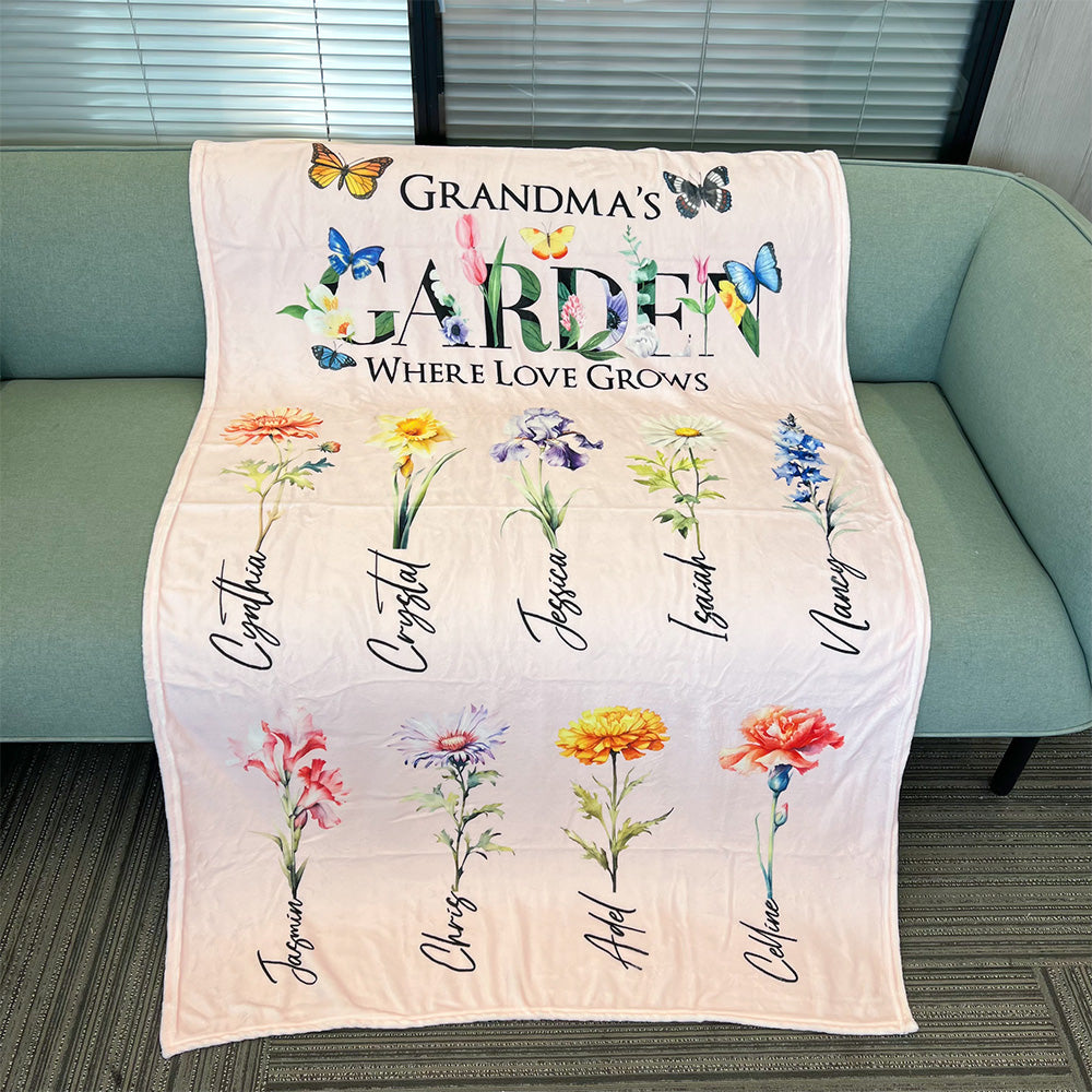 2025NEW🌟Mom's Garden Where Love Grows Customized Blanket Butterfly