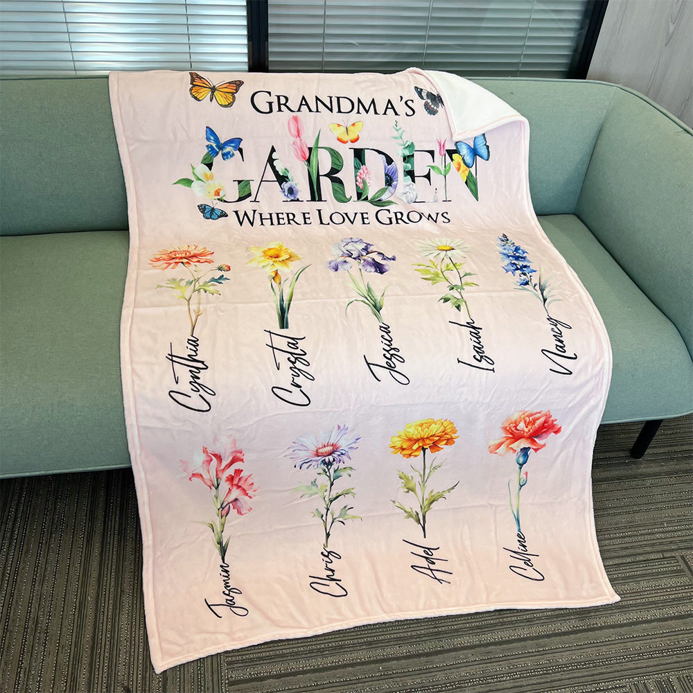 2025NEW🌟Mom's Garden Where Love Grows Customized Blanket Butterfly