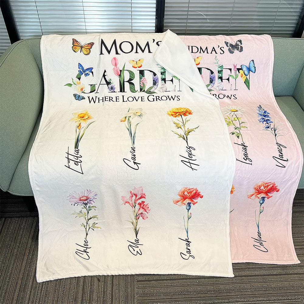 2025NEW🌟Mom's Garden Where Love Grows Customized Blanket Butterfly