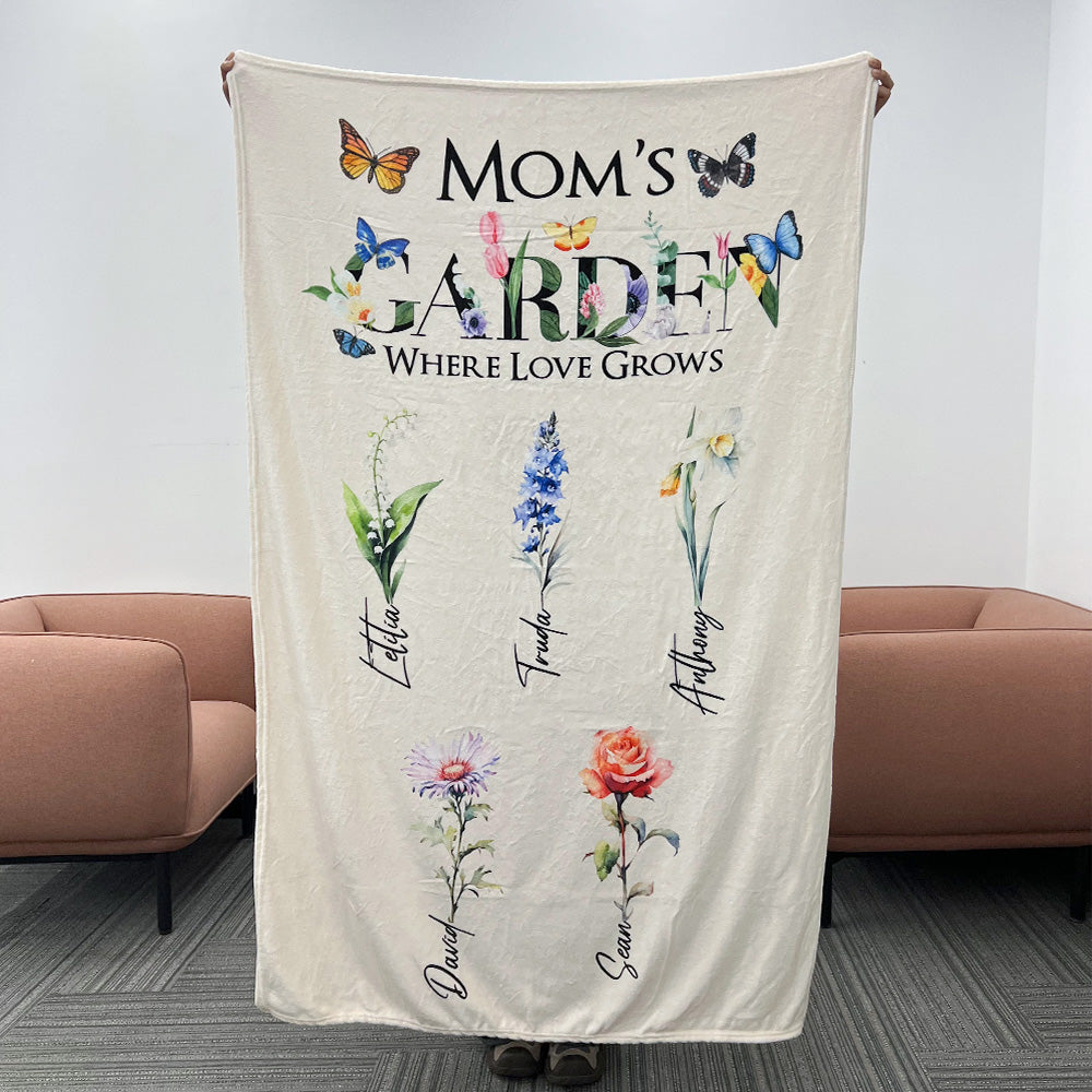 2025NEW🌟Mom's Garden Where Love Grows Customized Blanket Butterfly