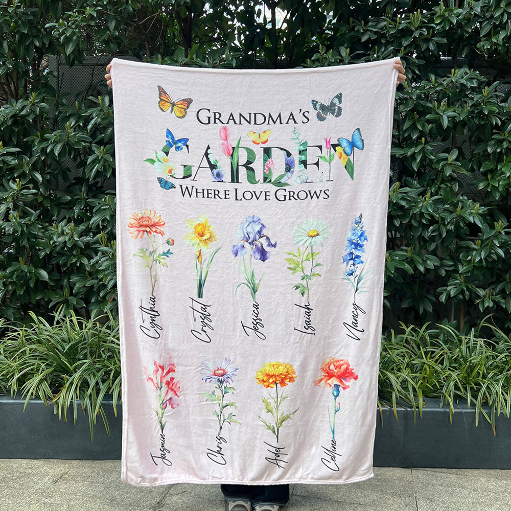 2025NEW🌟Mom's Garden Where Love Grows Customized Blanket Butterfly