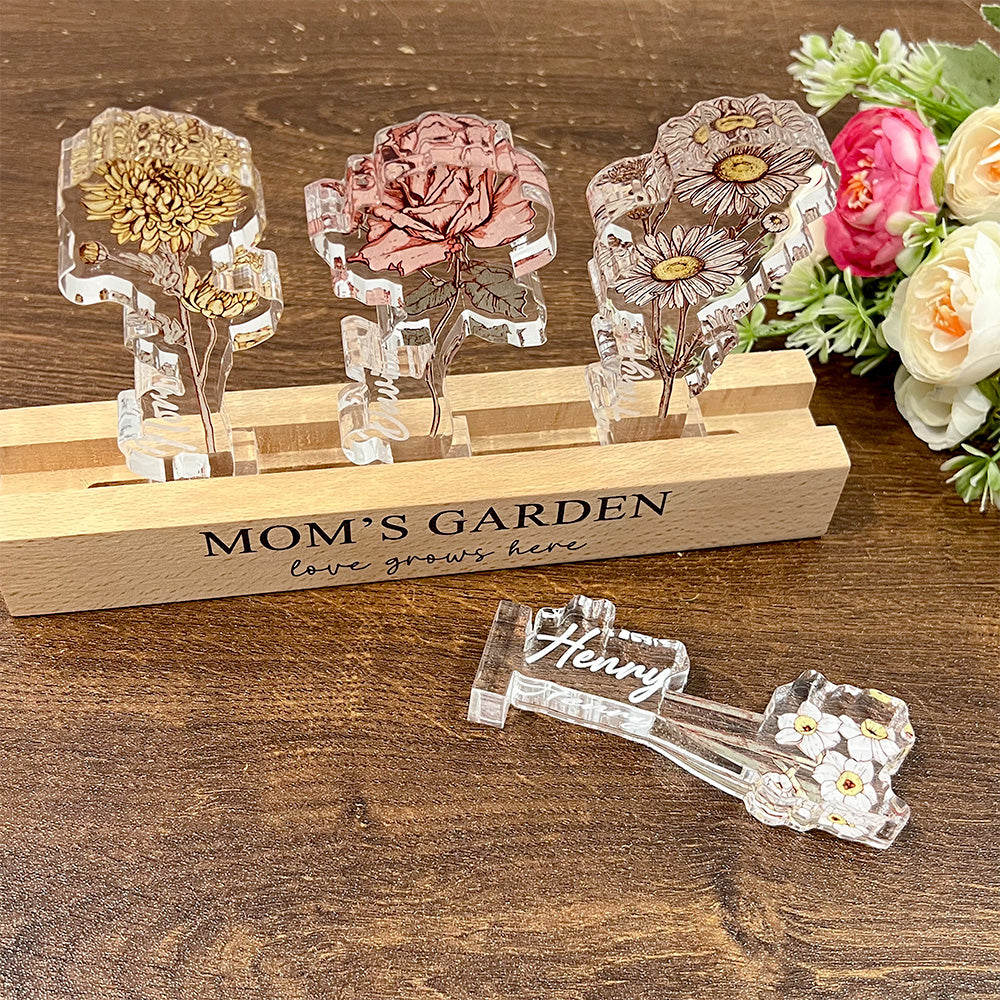 Custom Birth Flower 3D Crystal Acrylic LED Light