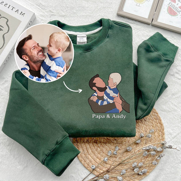 Chemise brodée avec portrait photo personnalisé
