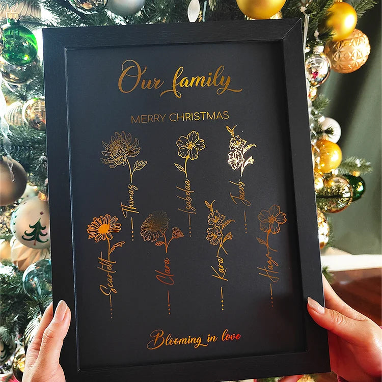Custom Family Birth Month Flower Frame
