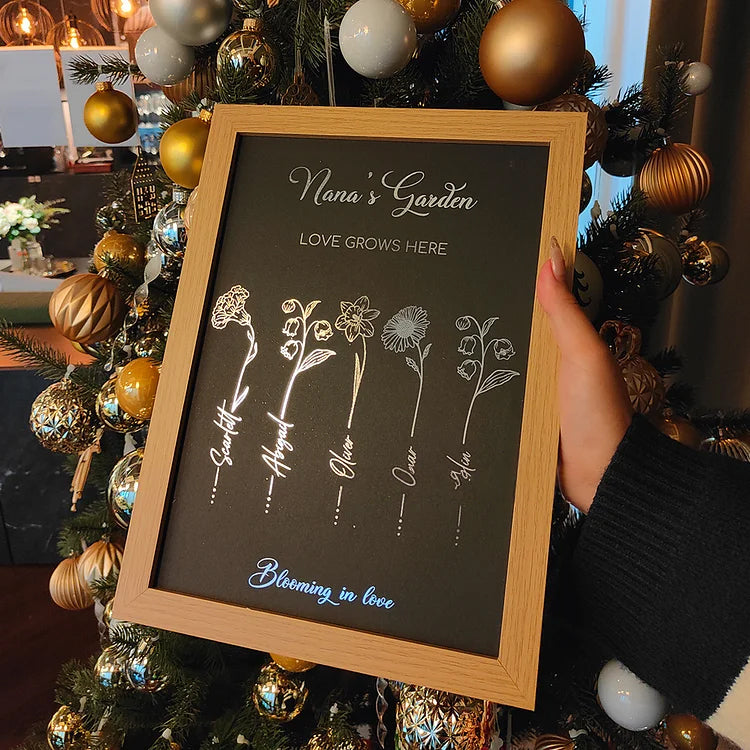 Custom Family Birth Month Flower Frame