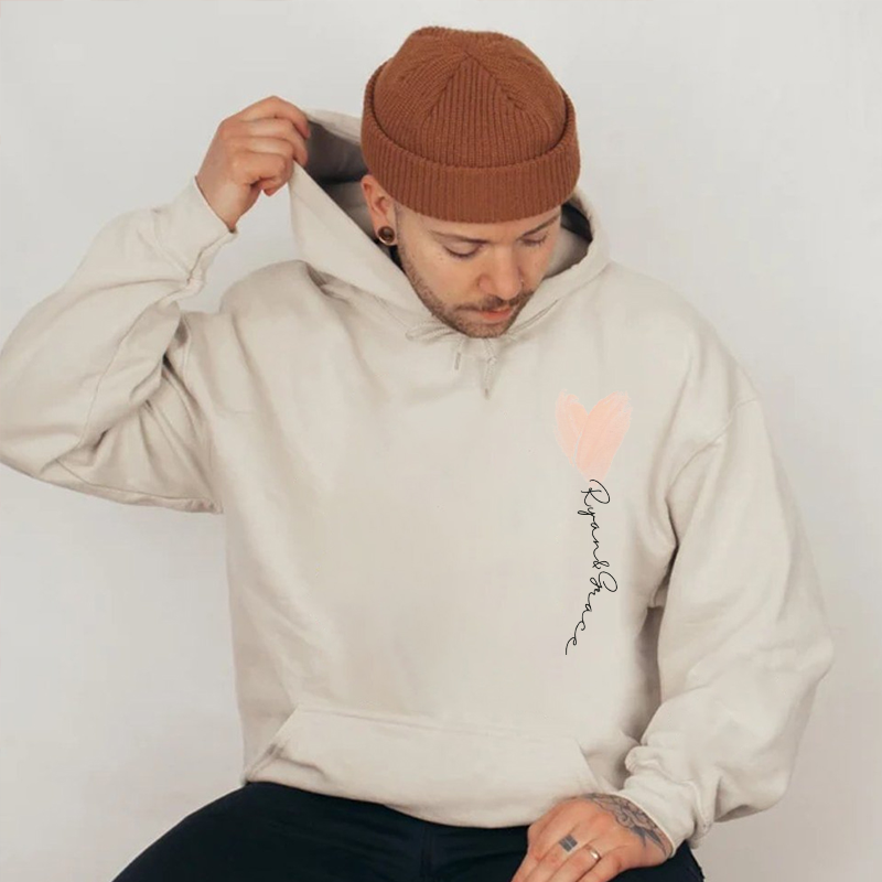 T-shirt personnalisé pour la Saint-Valentin avec cœur et nom personnalisé