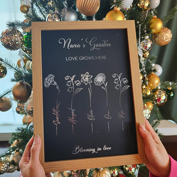 Custom Family Birth Month Flower Frame