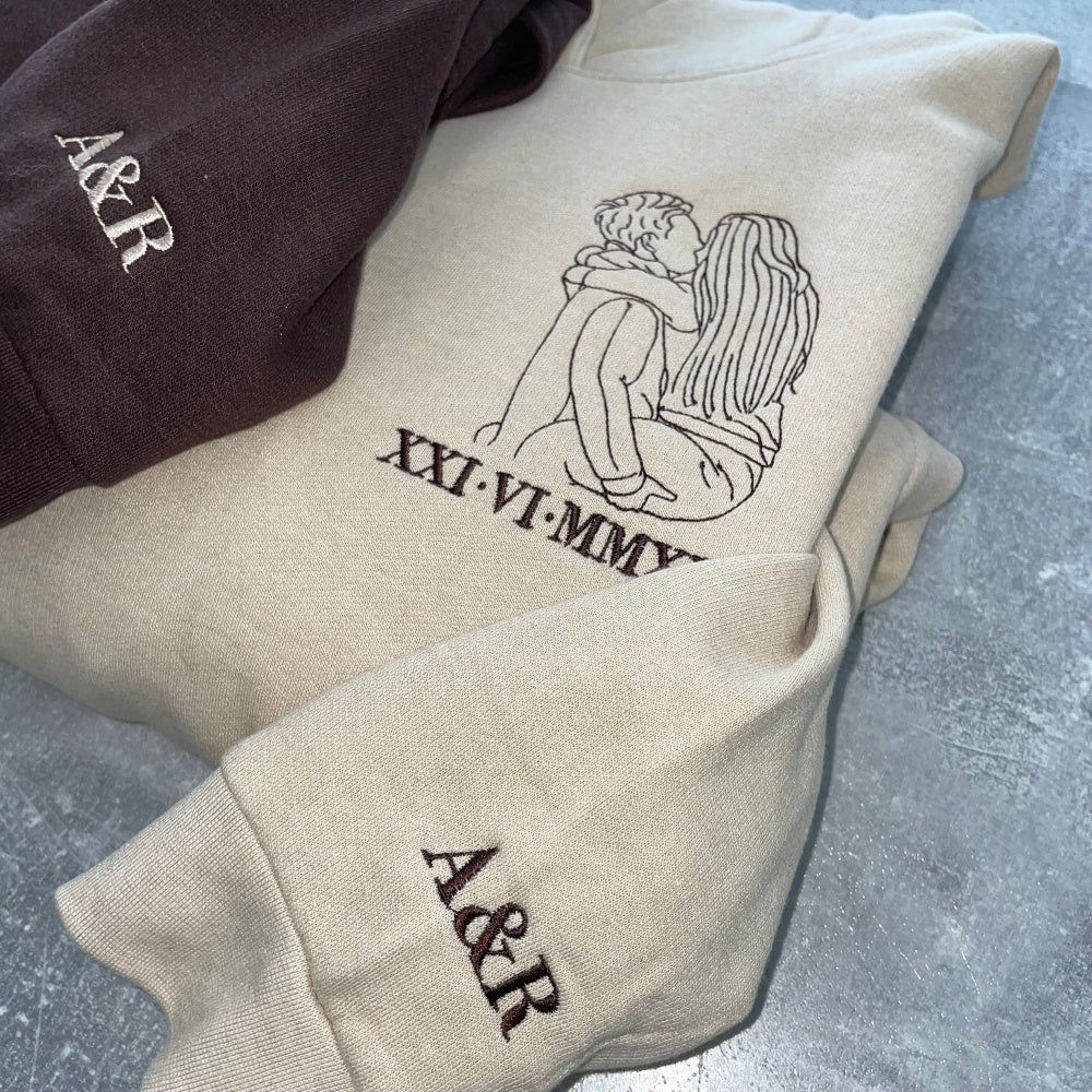 Sweat-shirt personnalisé brodé avec chiffres romains