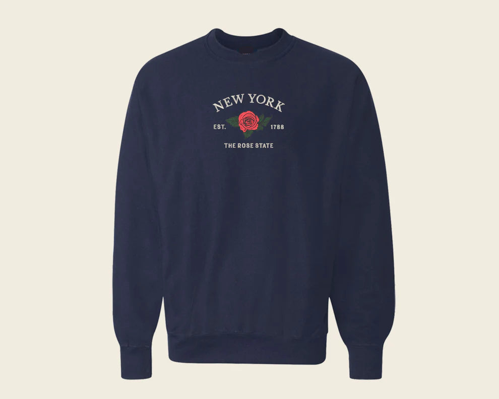 Sweat-shirt brodé personnalisé avec fleur d'État