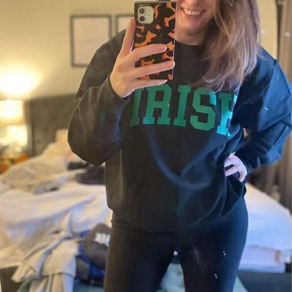 Lucky Clover Irish Elbow Patch St. Patrick's Day Sweatshirt