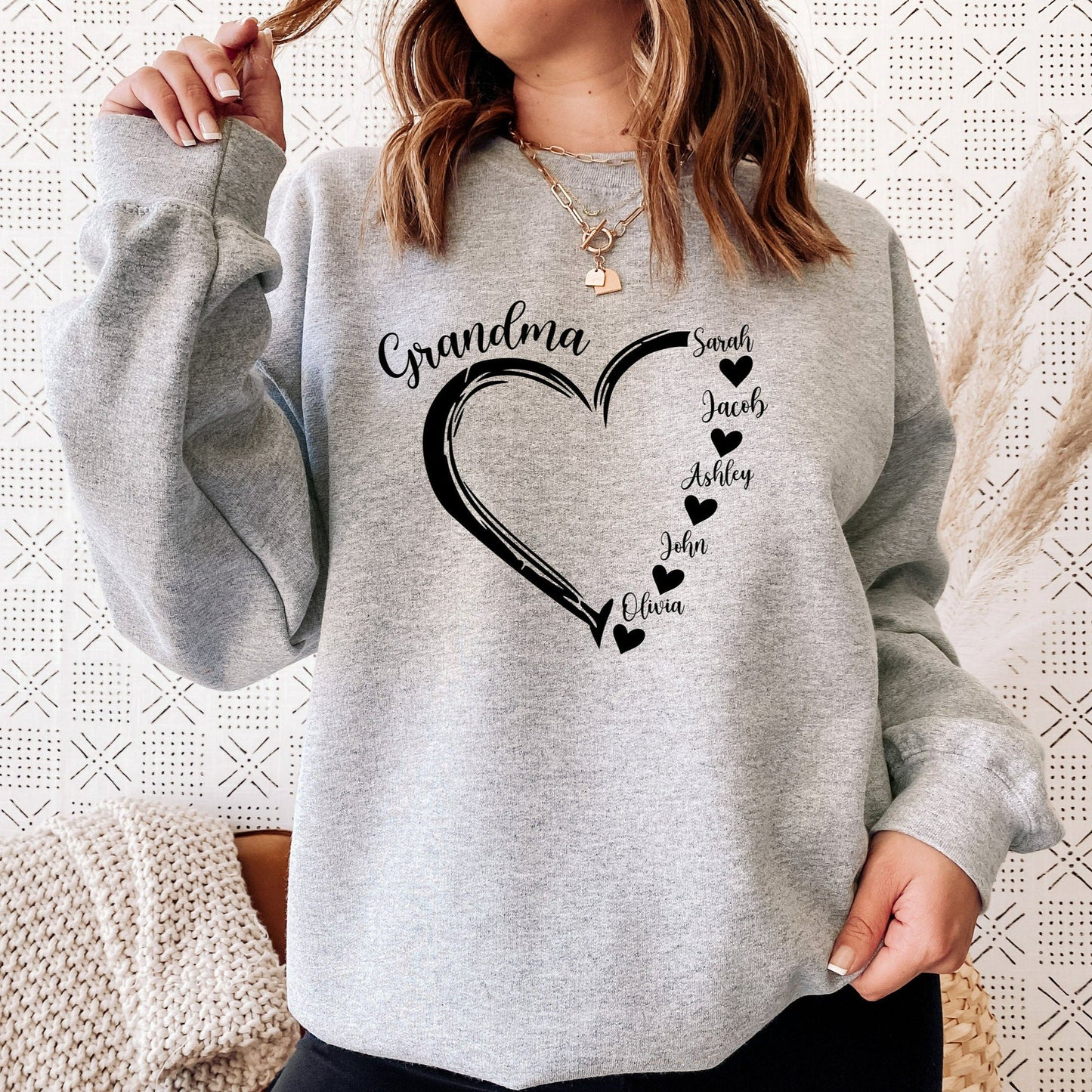 Sweat-shirt à capuche personnalisé « Mama Grandma »