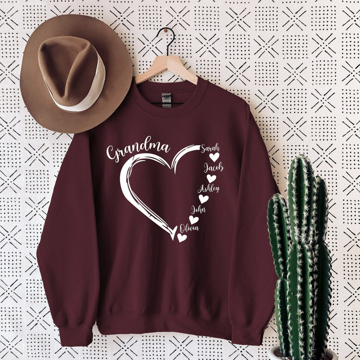 Sweat-shirt à capuche personnalisé « Mama Grandma »