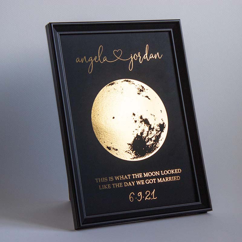 Couple personnalisé avec phases de lune et date personnalisées