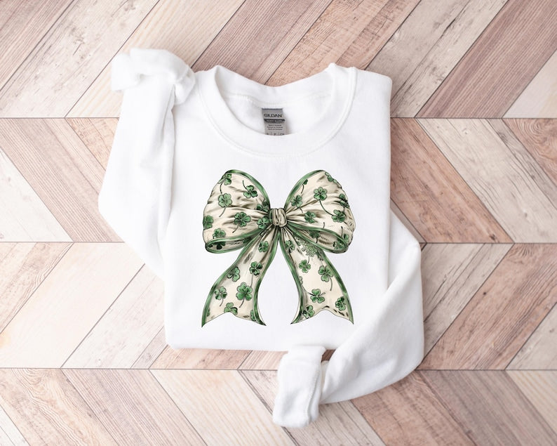 Sweat-shirt rétro Coquette pour la Saint-Patrick, T-shirt Coquette pour la Saint-Patrick, T-shirt Lucky Shamrock, T-shirt Coquette de la Saint-Patrick, T-shirt Lucky Charm