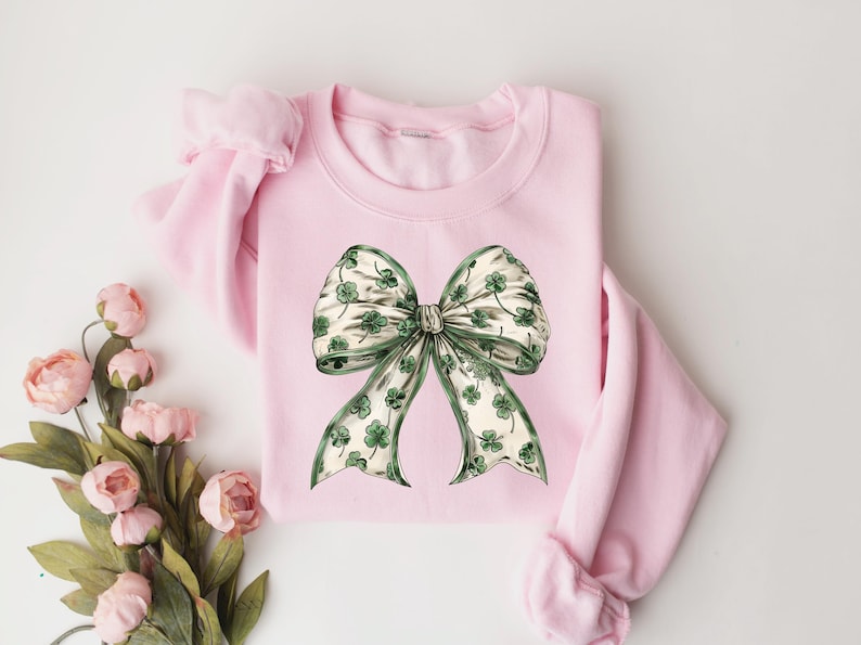 Sweat-shirt rétro Coquette pour la Saint-Patrick, T-shirt Coquette pour la Saint-Patrick, T-shirt Lucky Shamrock, T-shirt Coquette de la Saint-Patrick, T-shirt Lucky Charm