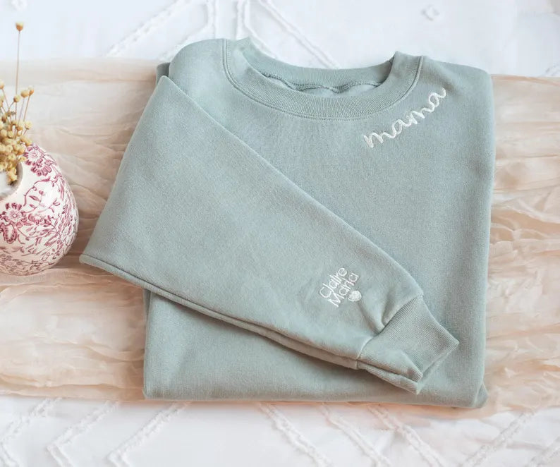 Custom Mama Embroidered Sweatshirt